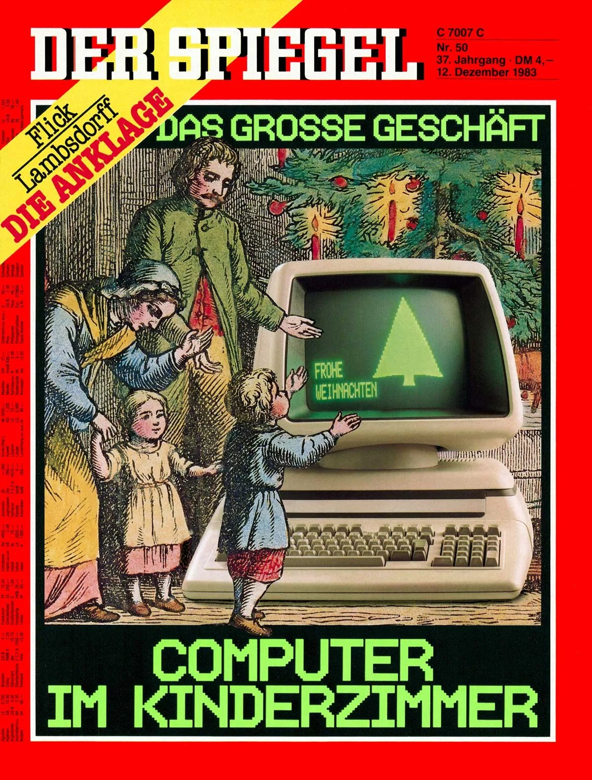 Couverture d'un Spiegel de 1983 sur l'informatique dans les chambres d'enfant.