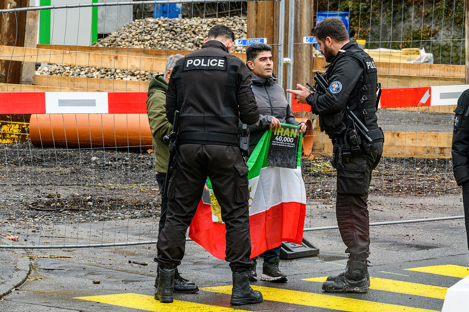 Police controlling Demonstrators