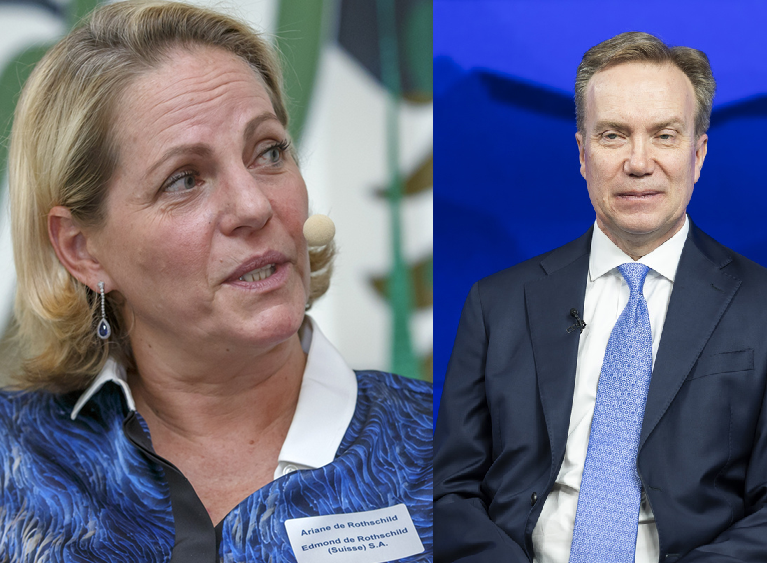 la banchiera Ariane de Rothschild e il direttore del WEF Börge Brend