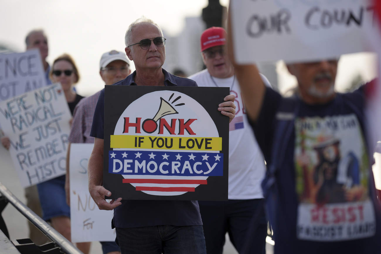 Pro democracy marchers