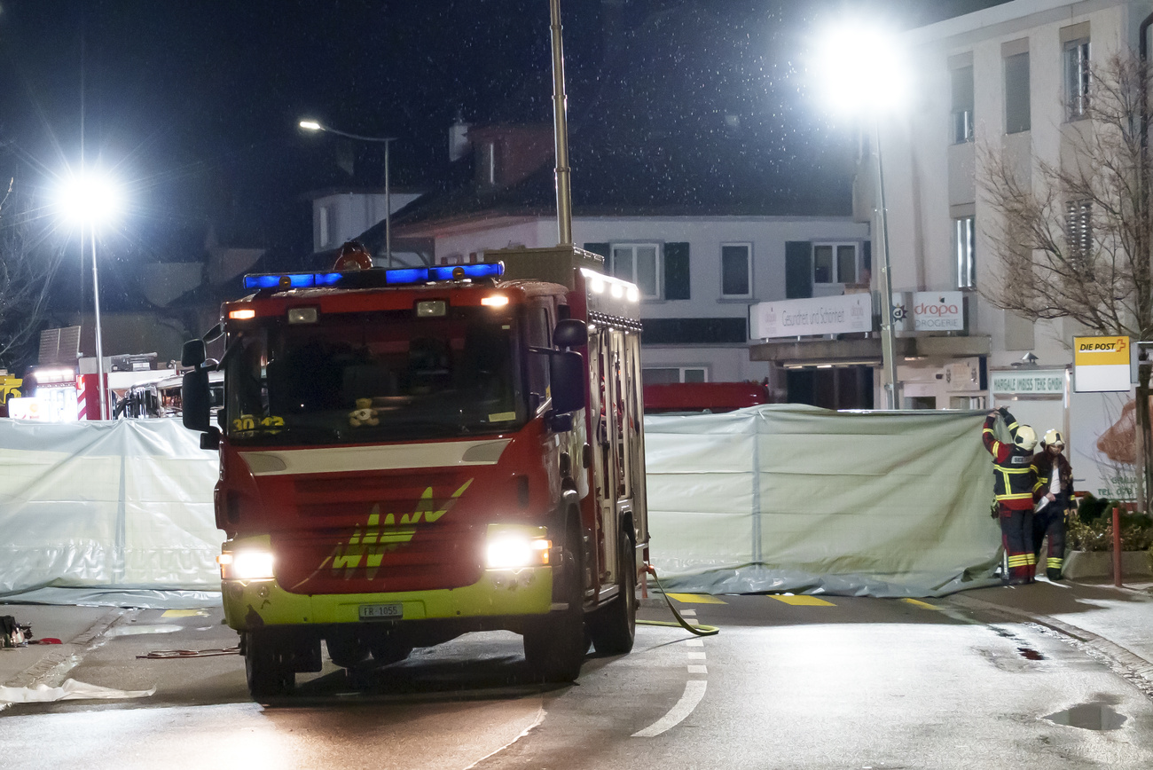 Photo of firefighters on site