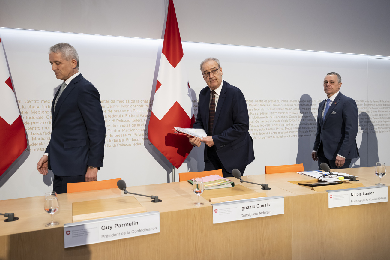 Consiglio federale arriva alla conferenza stampa