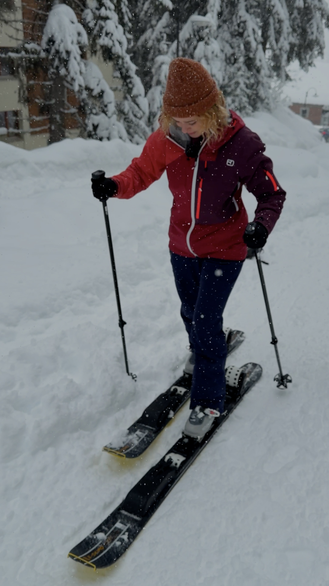 Photo of woman on skis