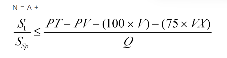 La formula matematica per calcolare numero di posti in un pulmino.