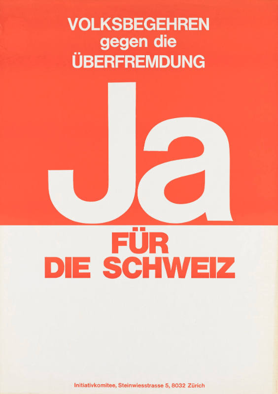 Immigration en Suisse en 1970 : initiative contre la surpopulation étrangère