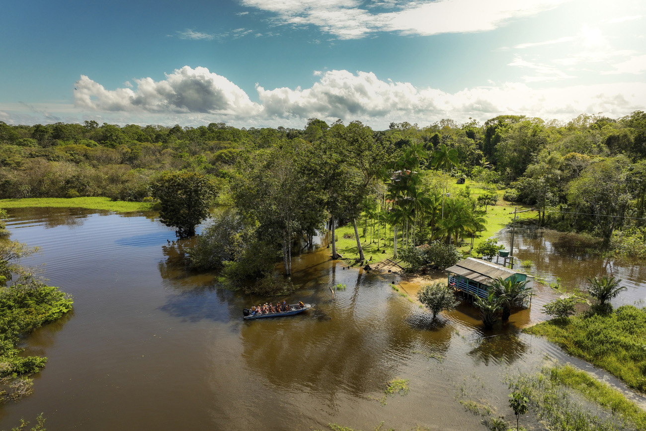Le lit d'un fleuve en Amazonie