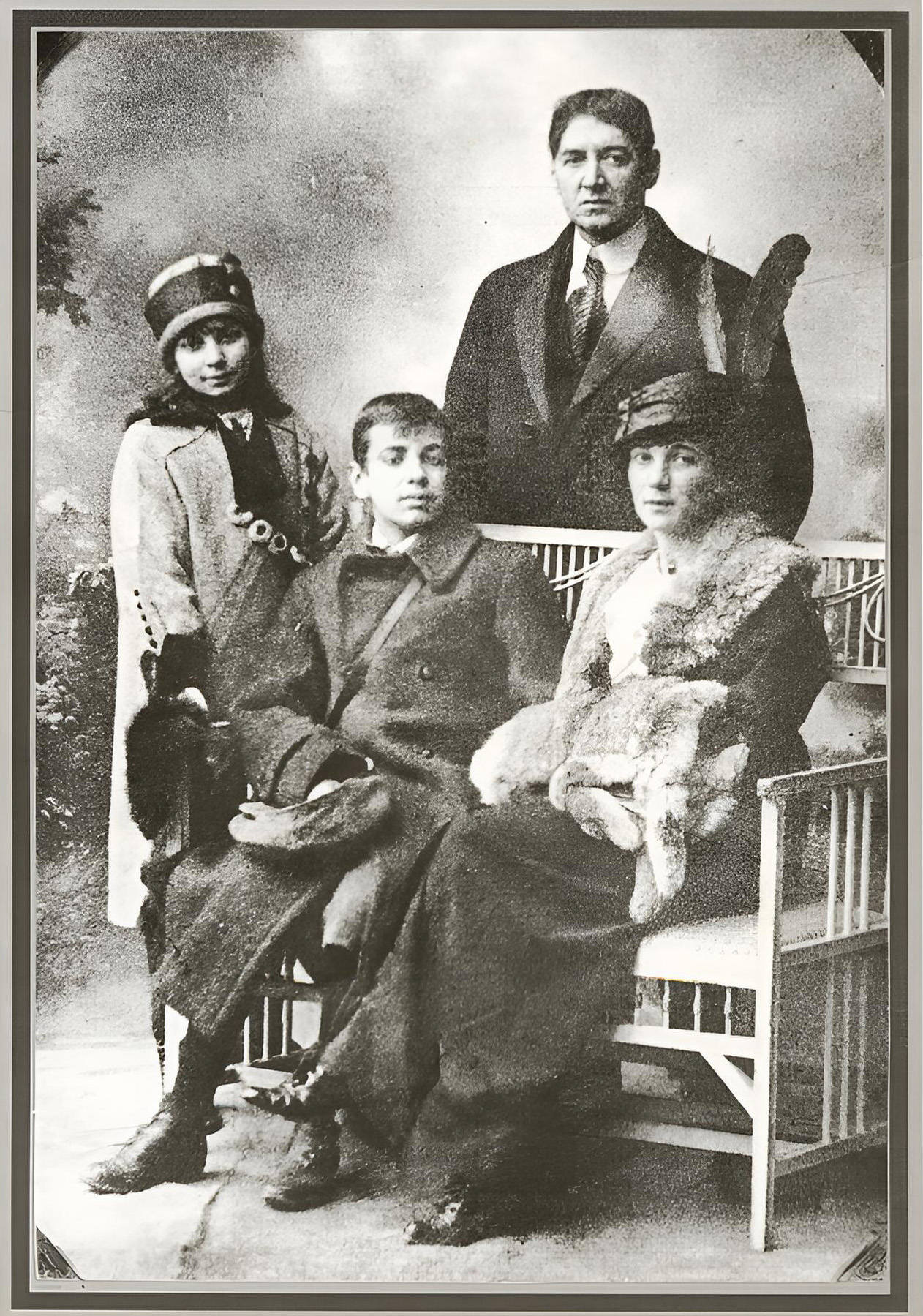 La familia de Borges al llegar a Ginebra, abril de 1914.