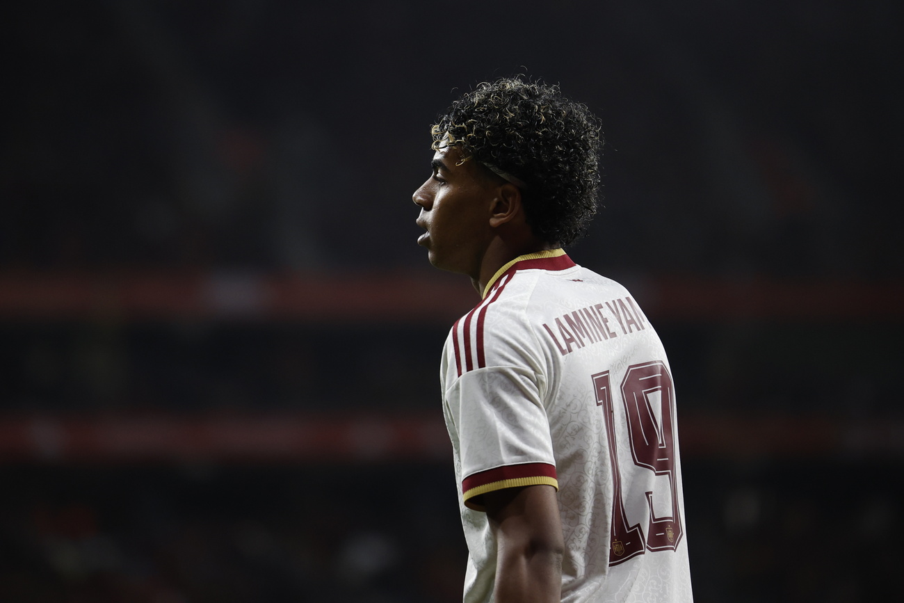 Lamine Yamal (España) durante el partido amistoso internacional entre España y Egipto disputado en Barcelona, el 31 de marzo de 2026.