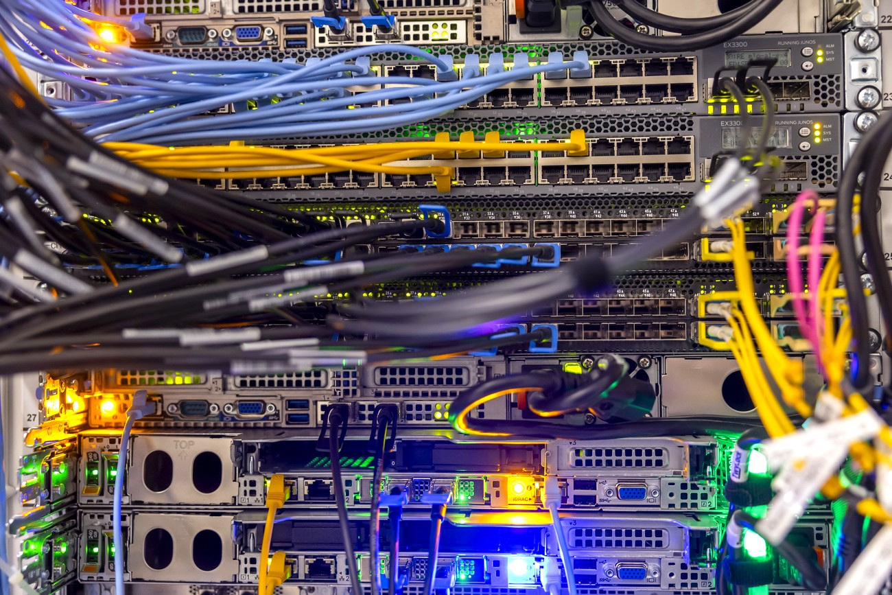 cables connected to a server