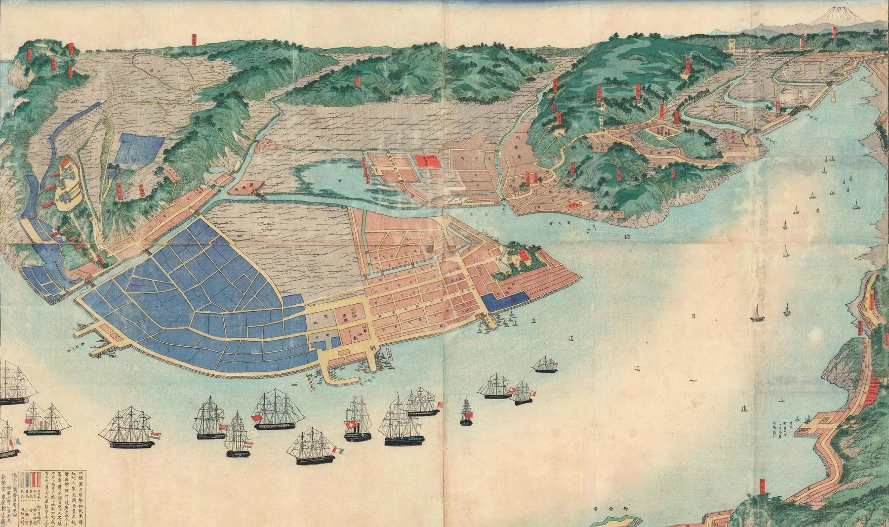 Carte du port de Yokohama en 1868.