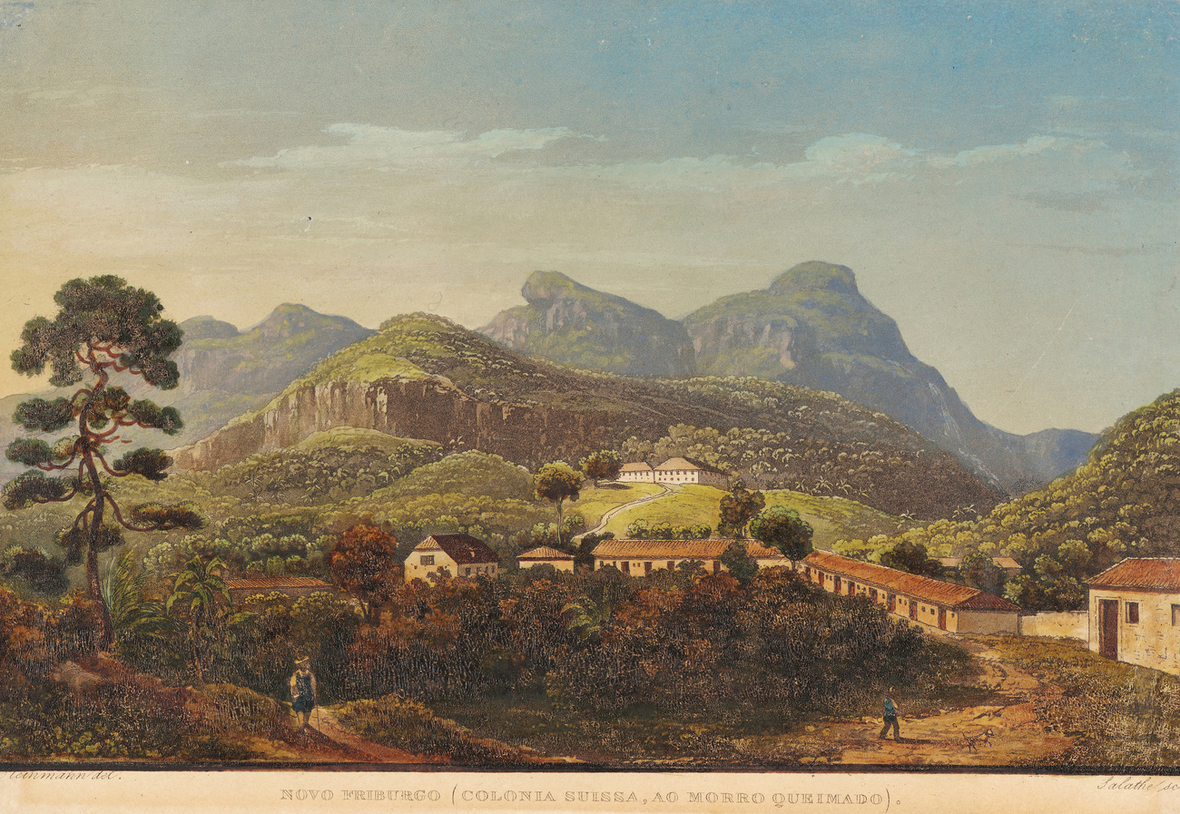 Aquatinta da vila de Nova Friburgo, 1839