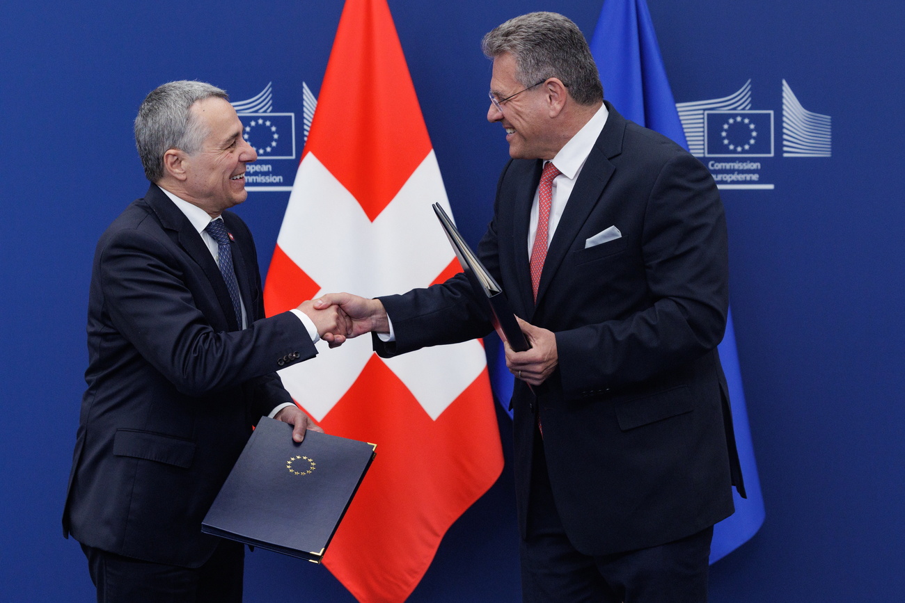 "Zusammenarbeit in Treu und Glauben": Aussenminister Ignazio Cassis und EU-Chefdiplomat Maroš Šefčovič 2025 in Brüssel.