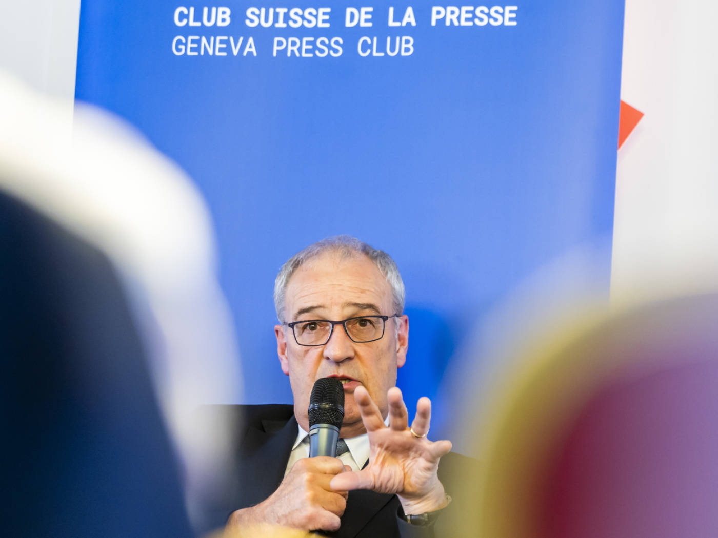 man with microphone