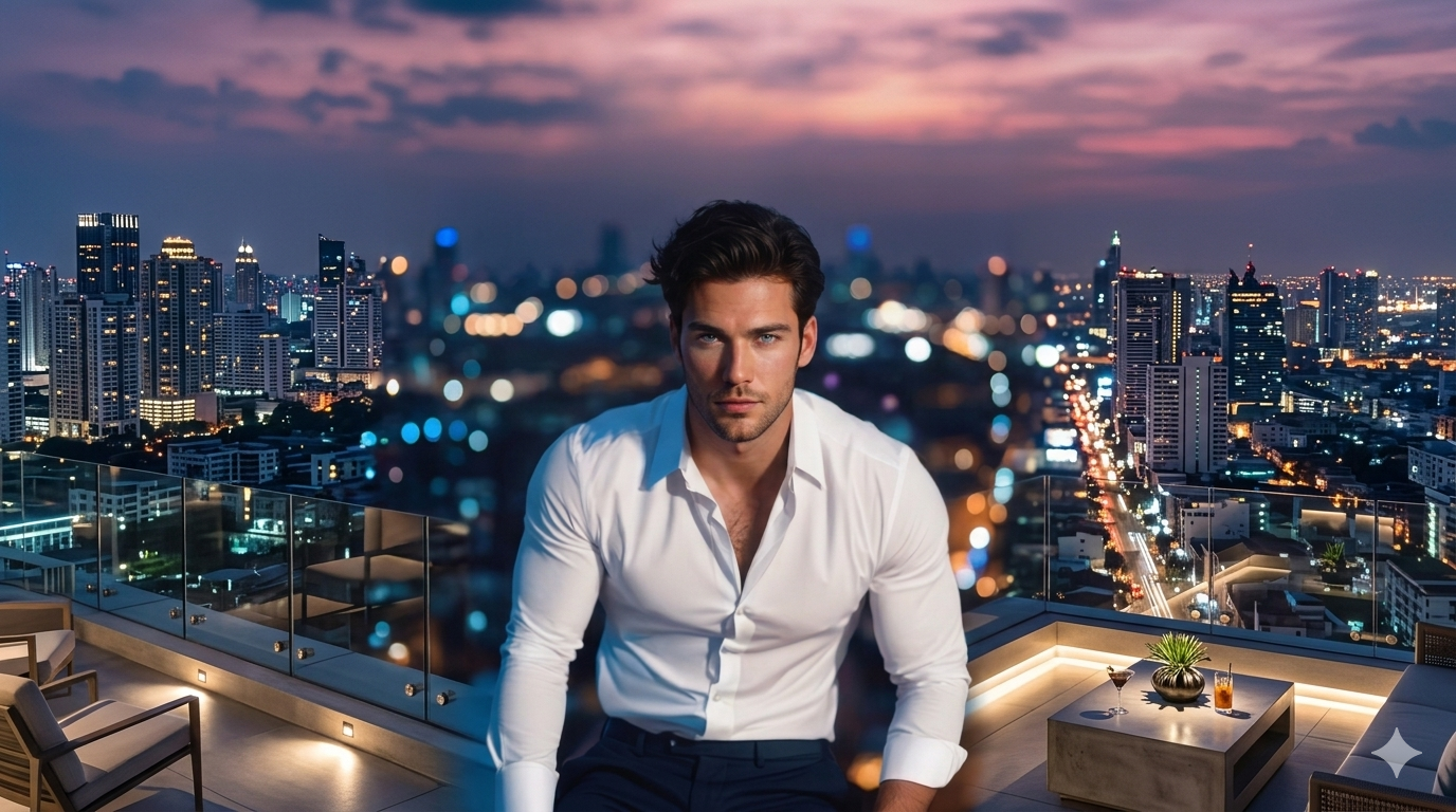 An AI-generated image of an AI boyfriend.