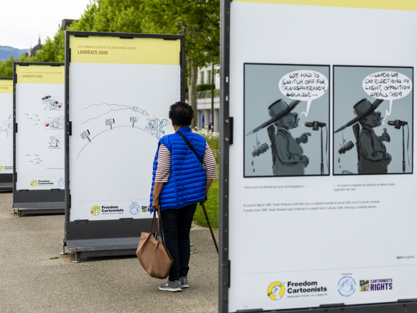 Geneva honours Palestinian and Ugandan cartoonists for defending rights