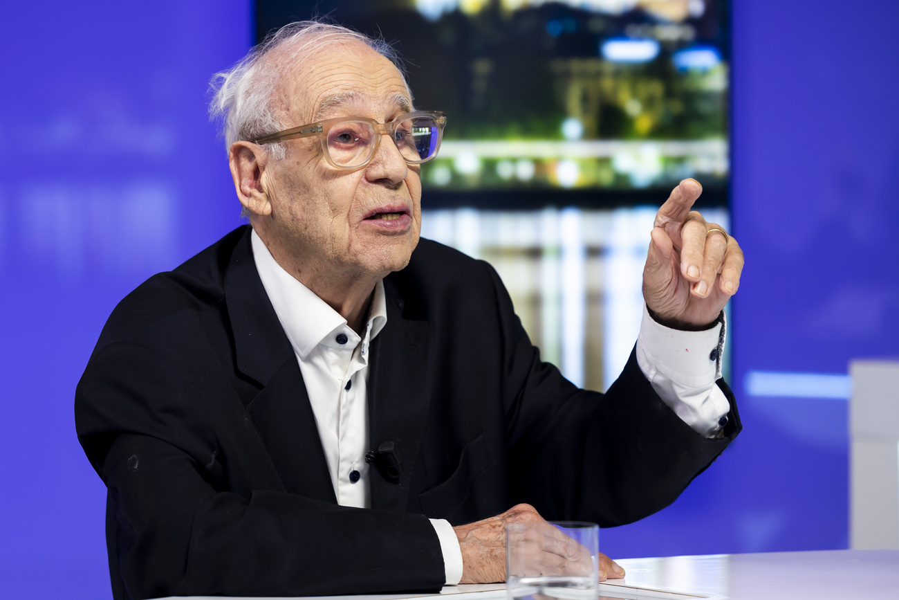 Jean Ziegler on a TV programme in Geneva in 2025.