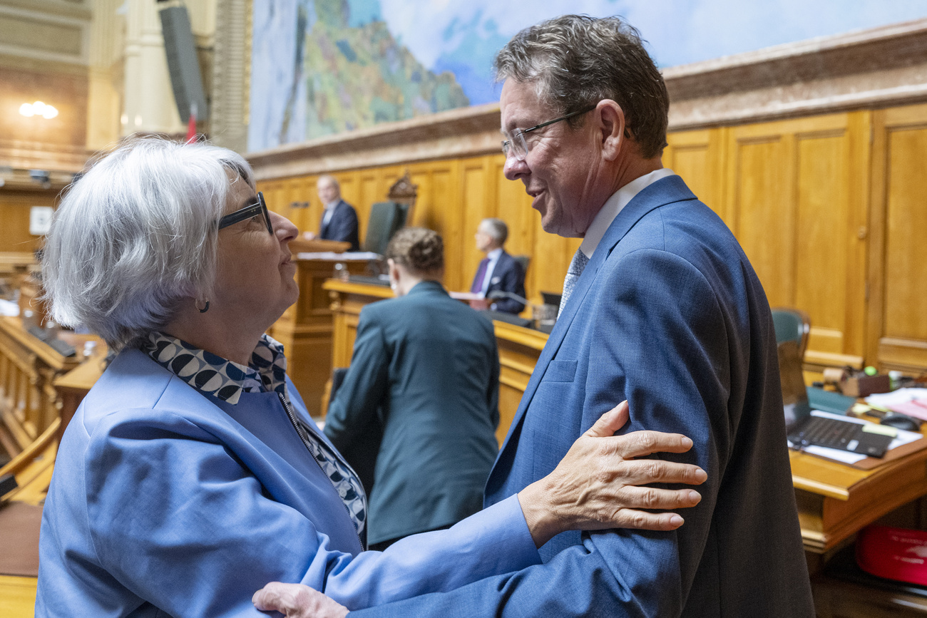 Interior Minister Elisabeth Baume-Schneider and Energy Minister Alfred Rösti: Their major initiatives – the AHV and nuclear power stations – have taken a step forward.