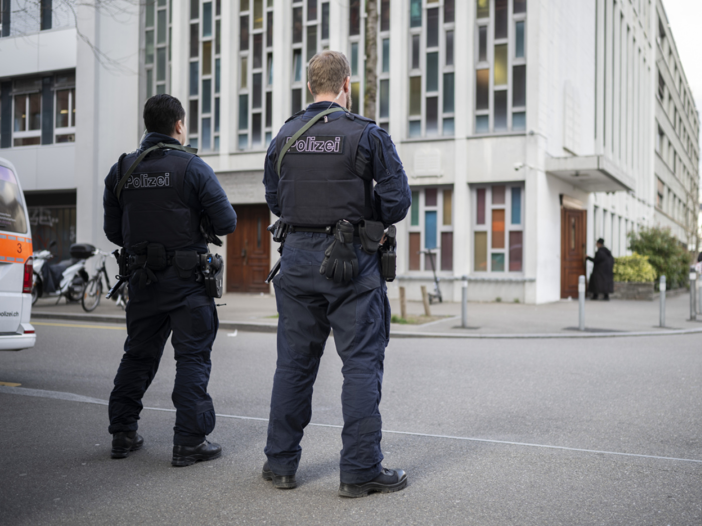 Police at the scene of the attack