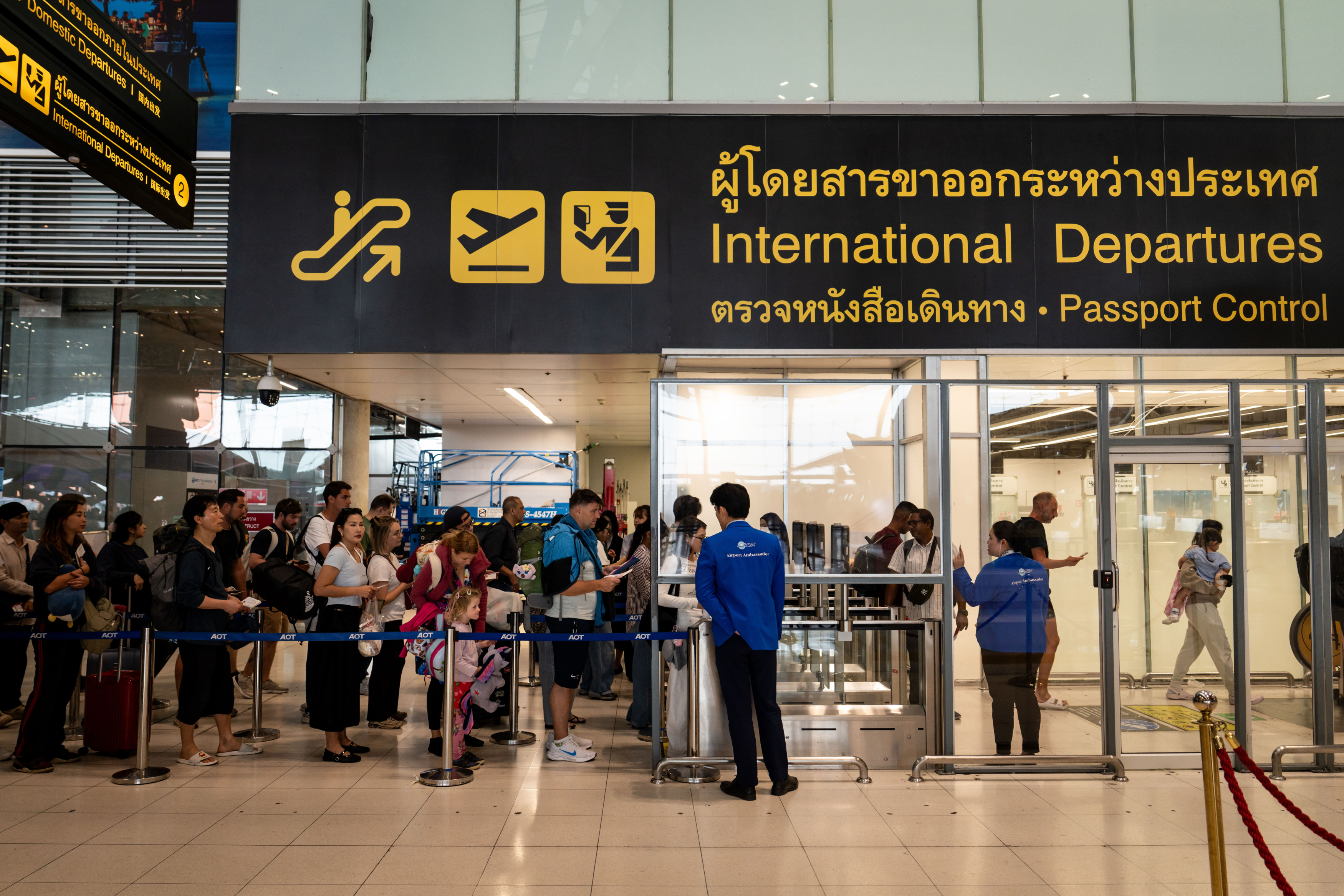 File pour passer le contrôle à la frontière thaïlandaise