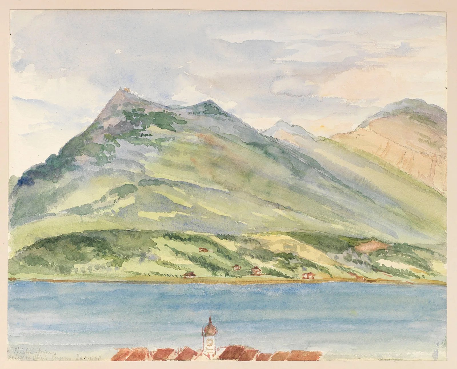 Vue sur sur Rigi peinte par la reine Victoria