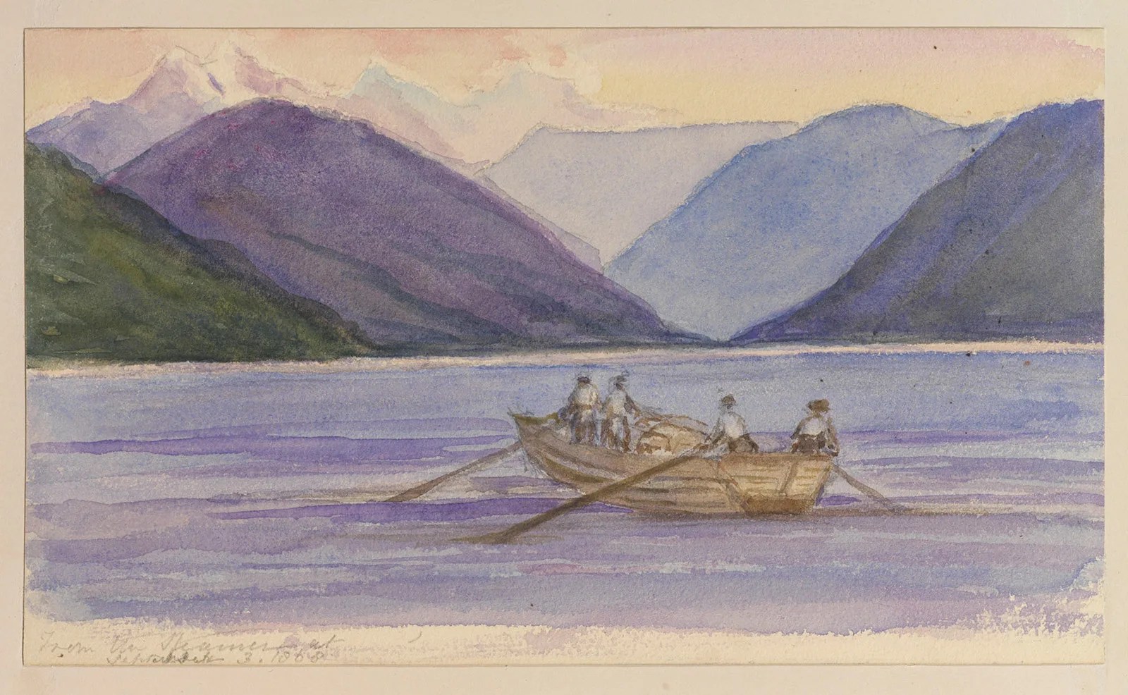 Scène de pêche peinte par la reine Victoria