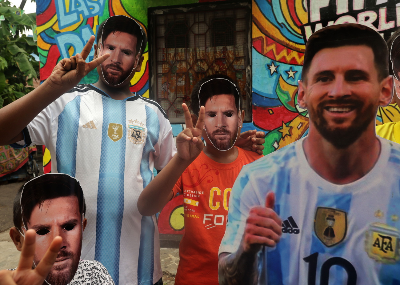 Mural do jogador Messi na Índia