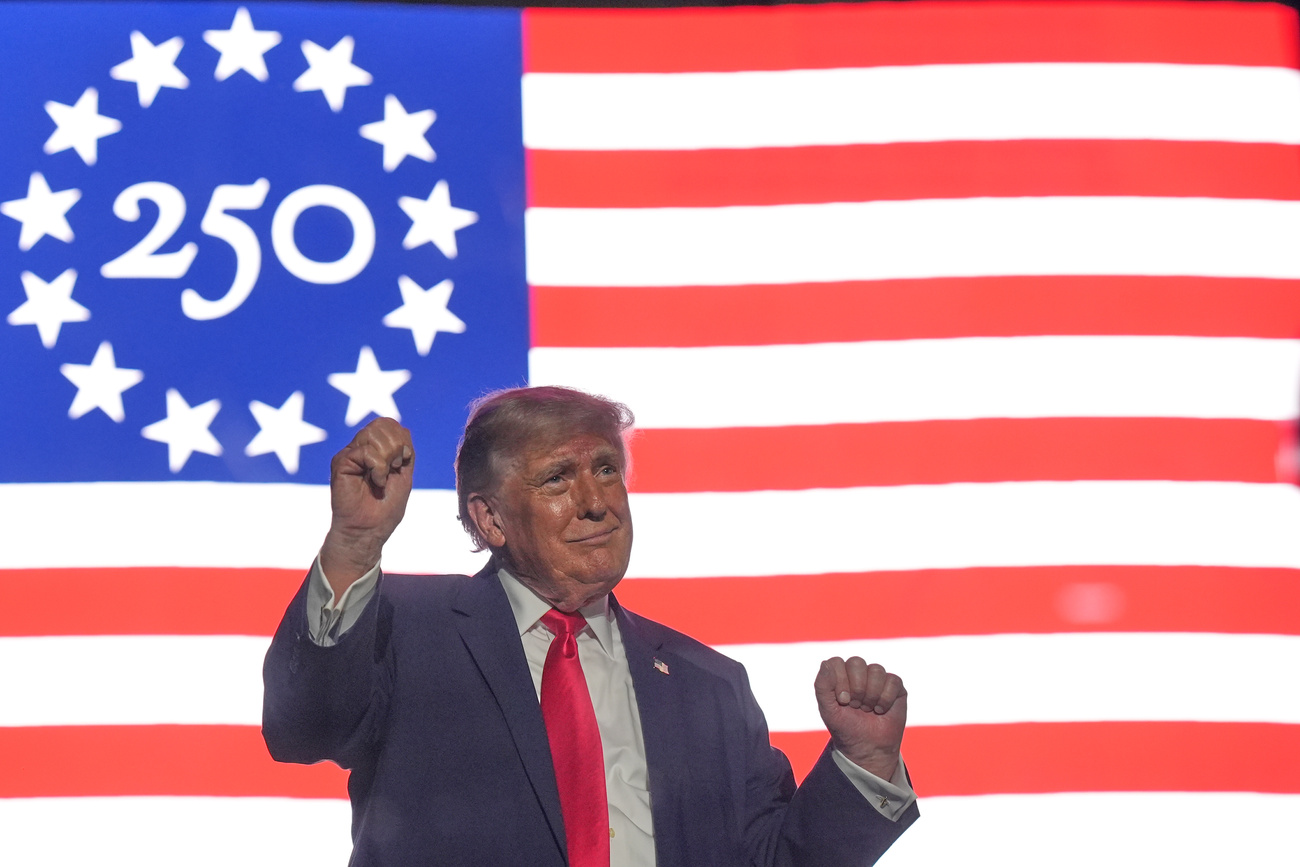 US President Donald Trump at the opening of the Great American State Fair on the National Mall on June 24.