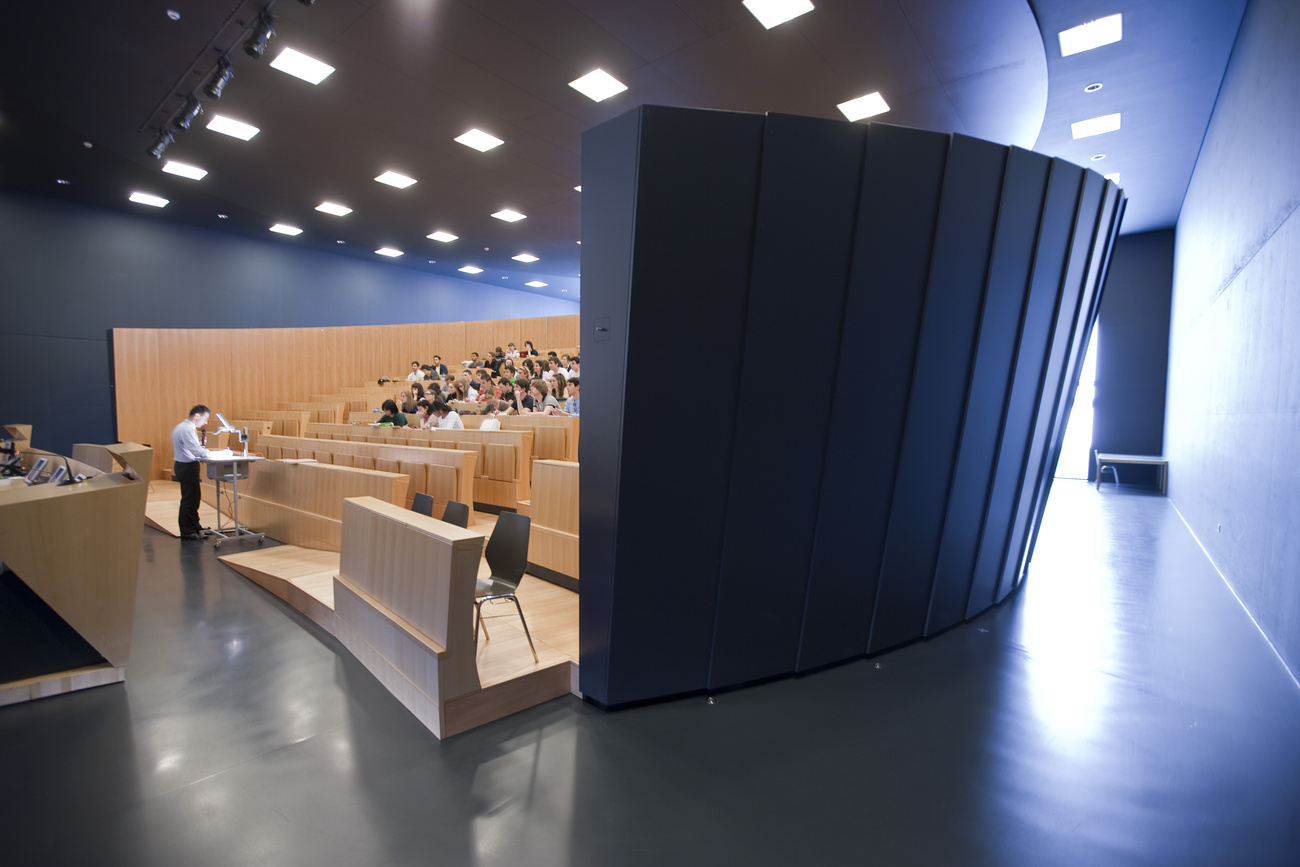 Un'aula dell'Università della Svizzera italiana a Lugano.