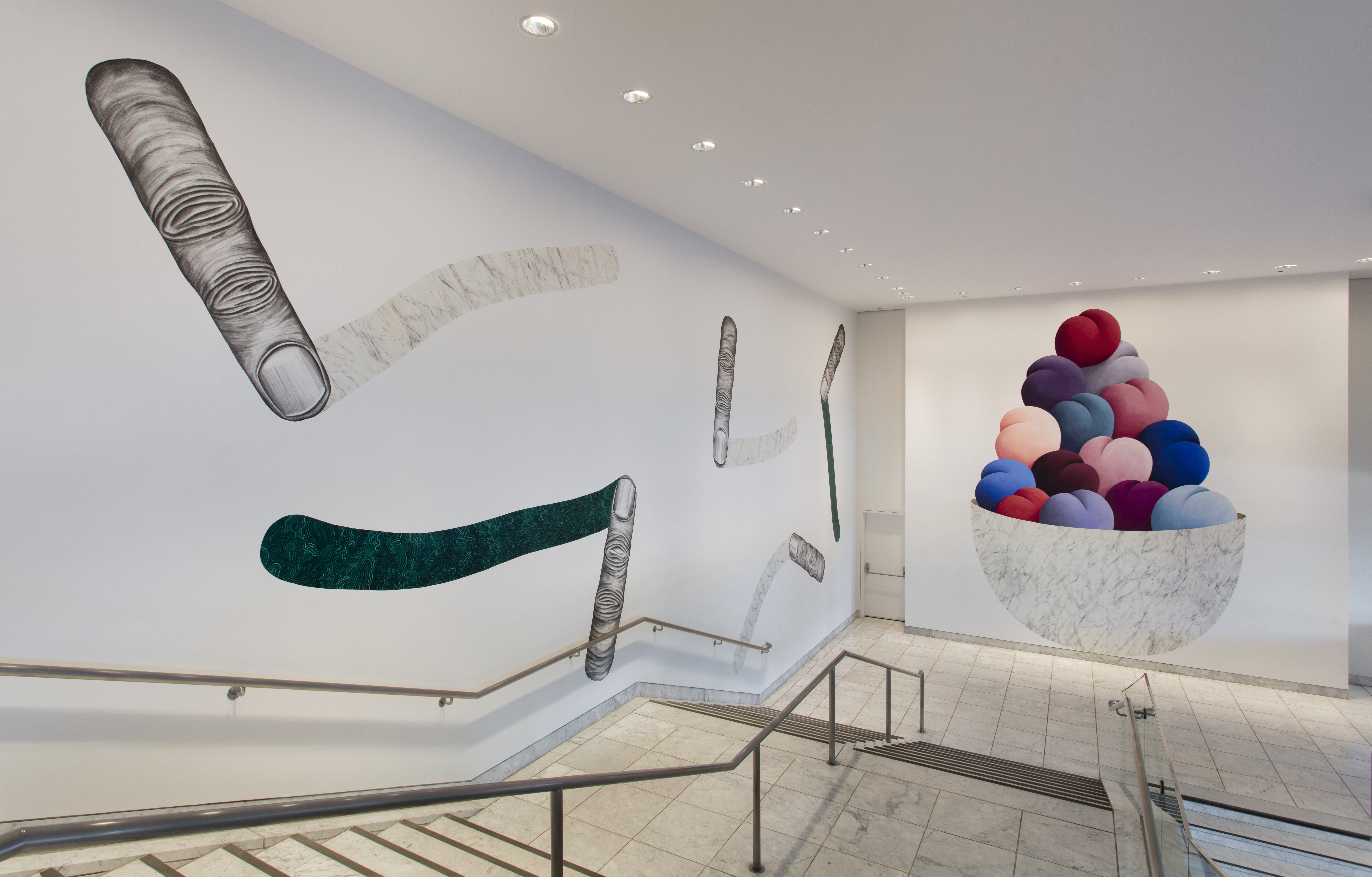 Party’s first experiment applying pastel directly onto walls, marking the beginning of the immersive mural installations that became central to his practice.  Exhibition: HAMMER PROJECTS: NICOLAS PARTY, Hammer Museum, Los Angeles, 2016–17 