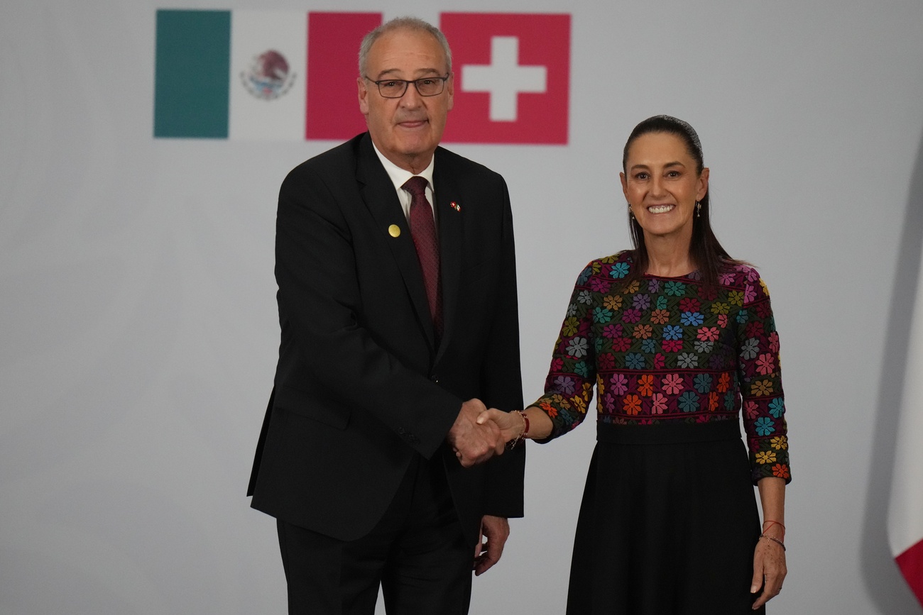 Guy Parmelin y Claudia Sheinbaum en su encuentro en el Palacio Nacional, en la Ciudad de México.