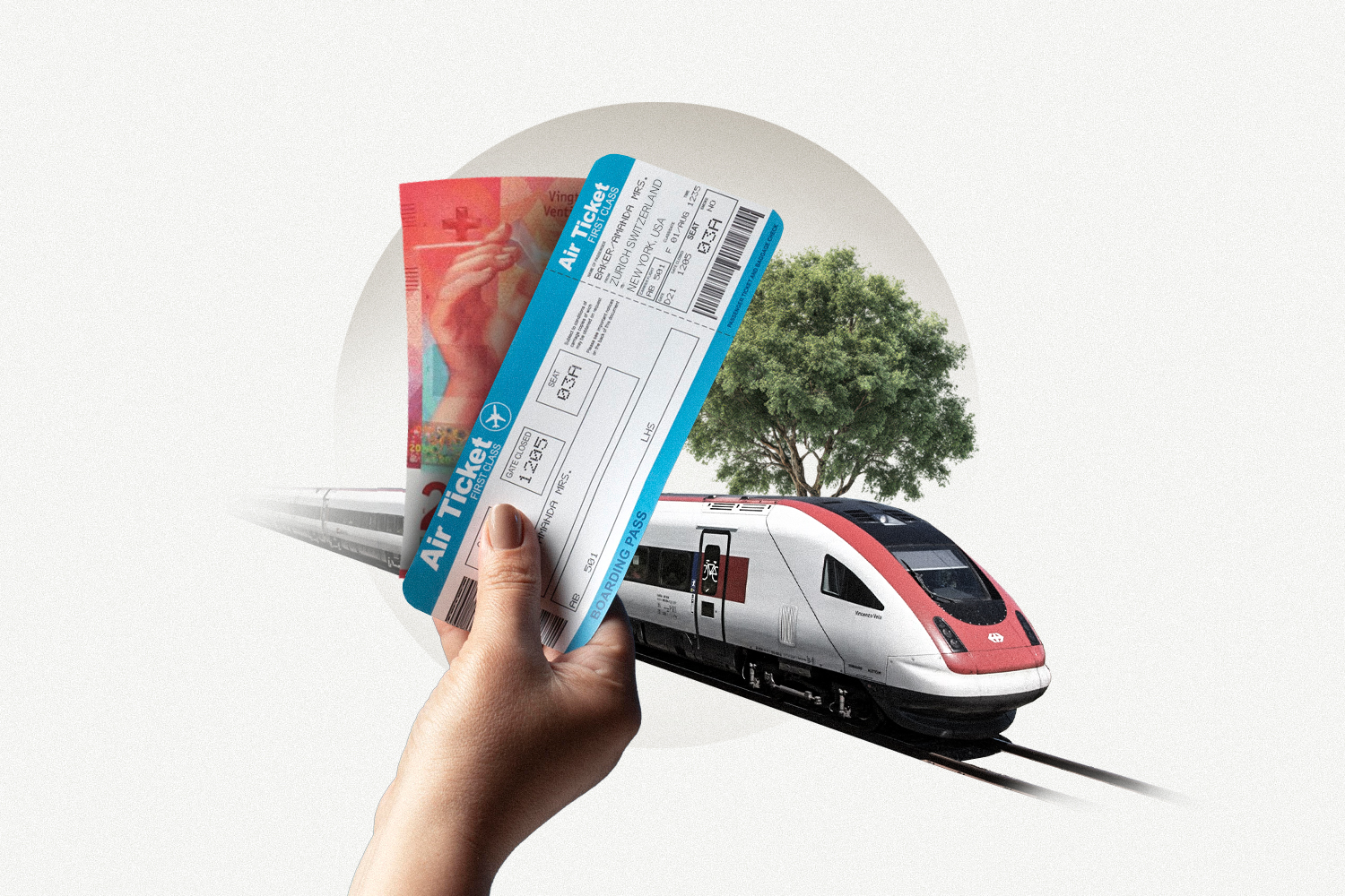 A Swiss initiative wants to tax every flight leaving Switzerland, then use the money to give residents vouchers for trains, buses, and trams