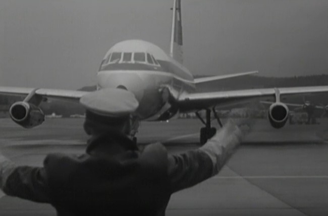 Swissair Flugzeug vor dem Abflug