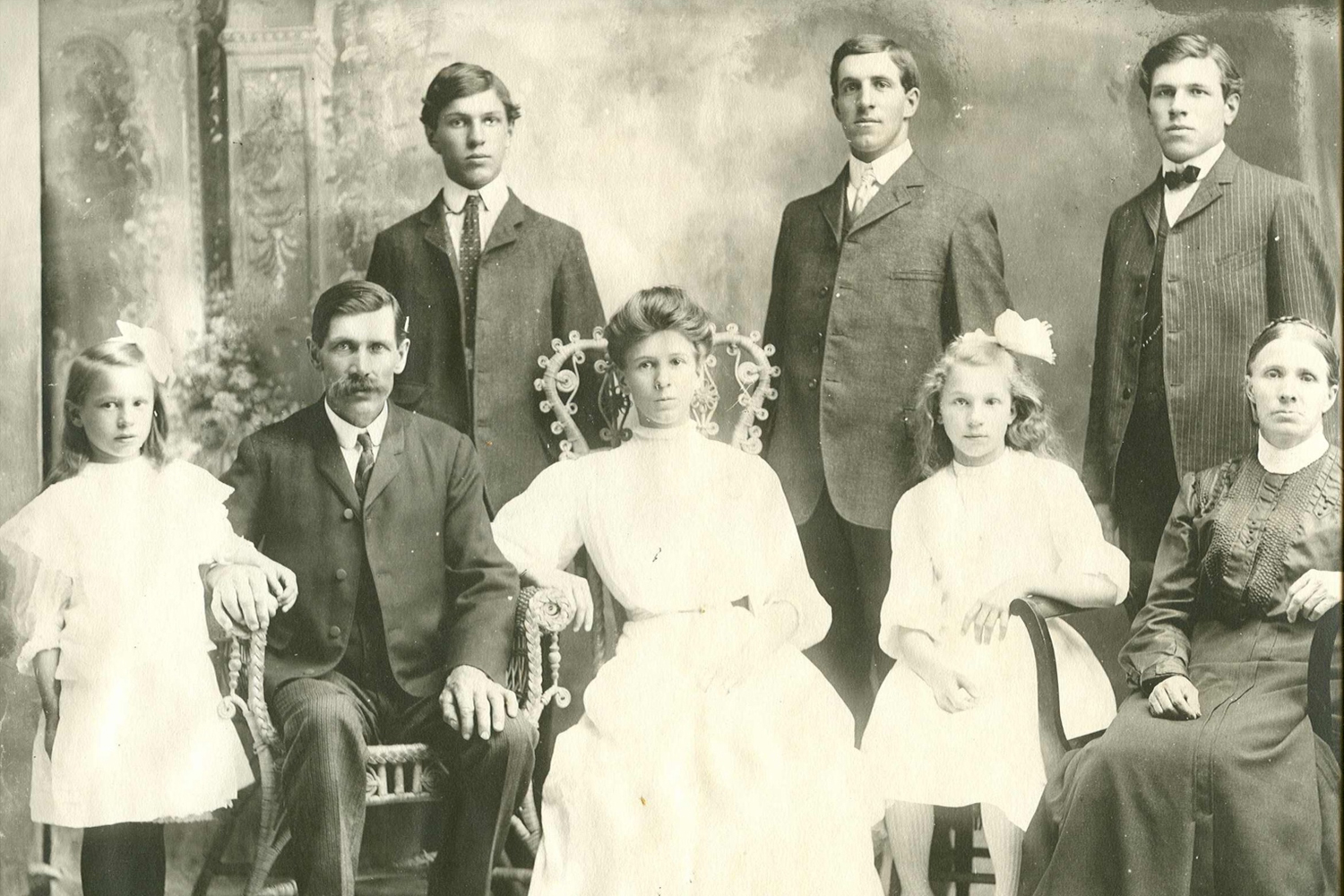 Eine alte Familienfoto in Schwarz-Weiss