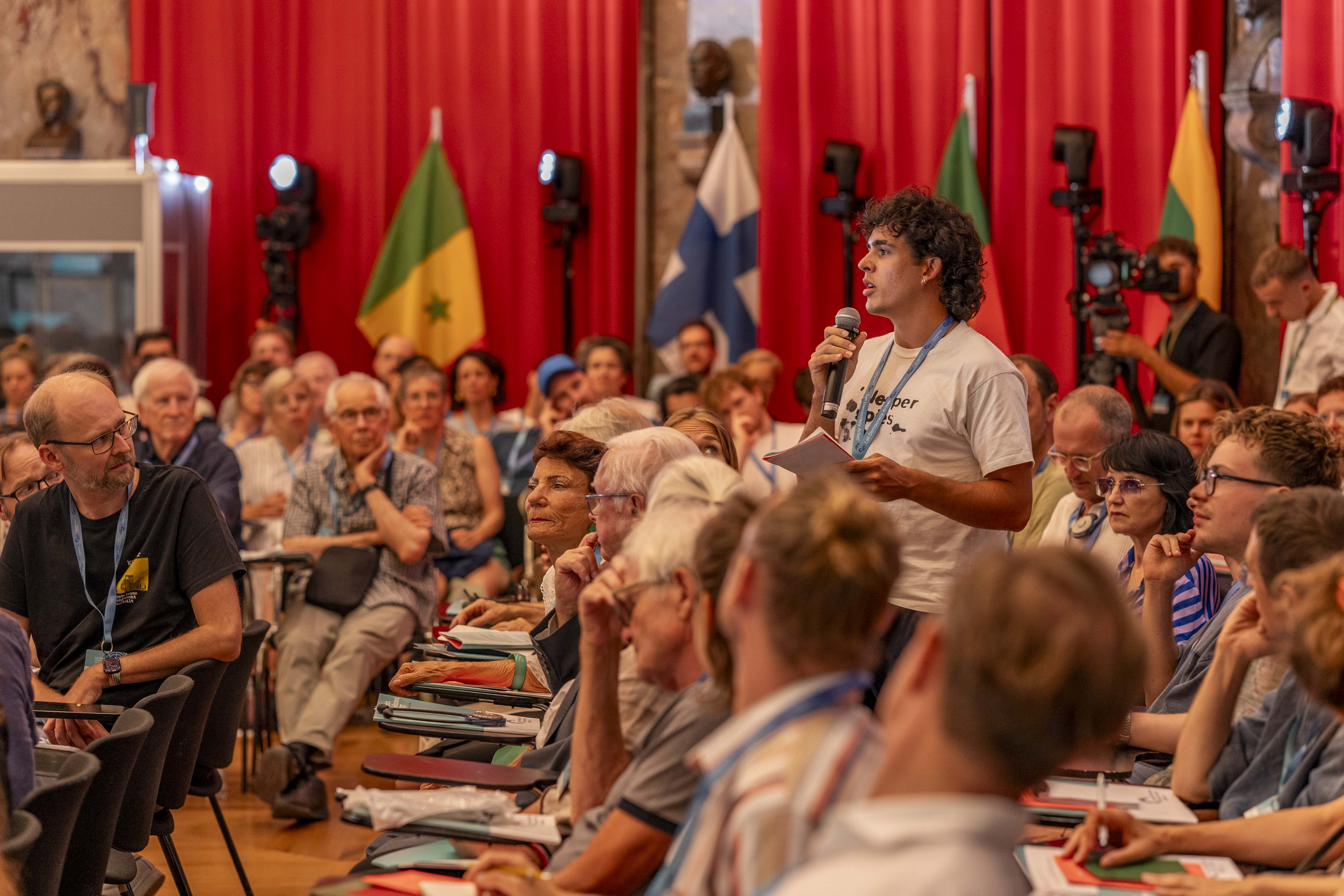 speaking at a public event