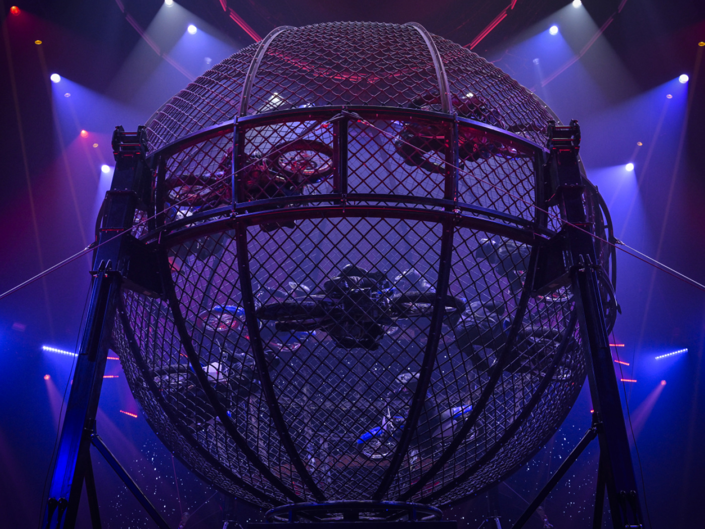 A motorcyclist is injured during a performance at the Knie Circus