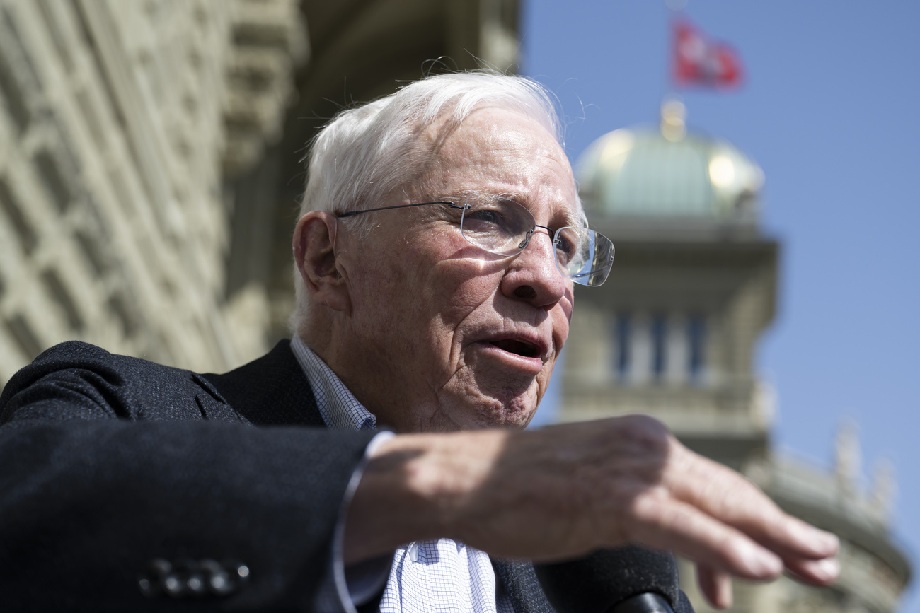Christoph Blocher, alt Bundesrat und Initiant der Neutralitaetsinitiative