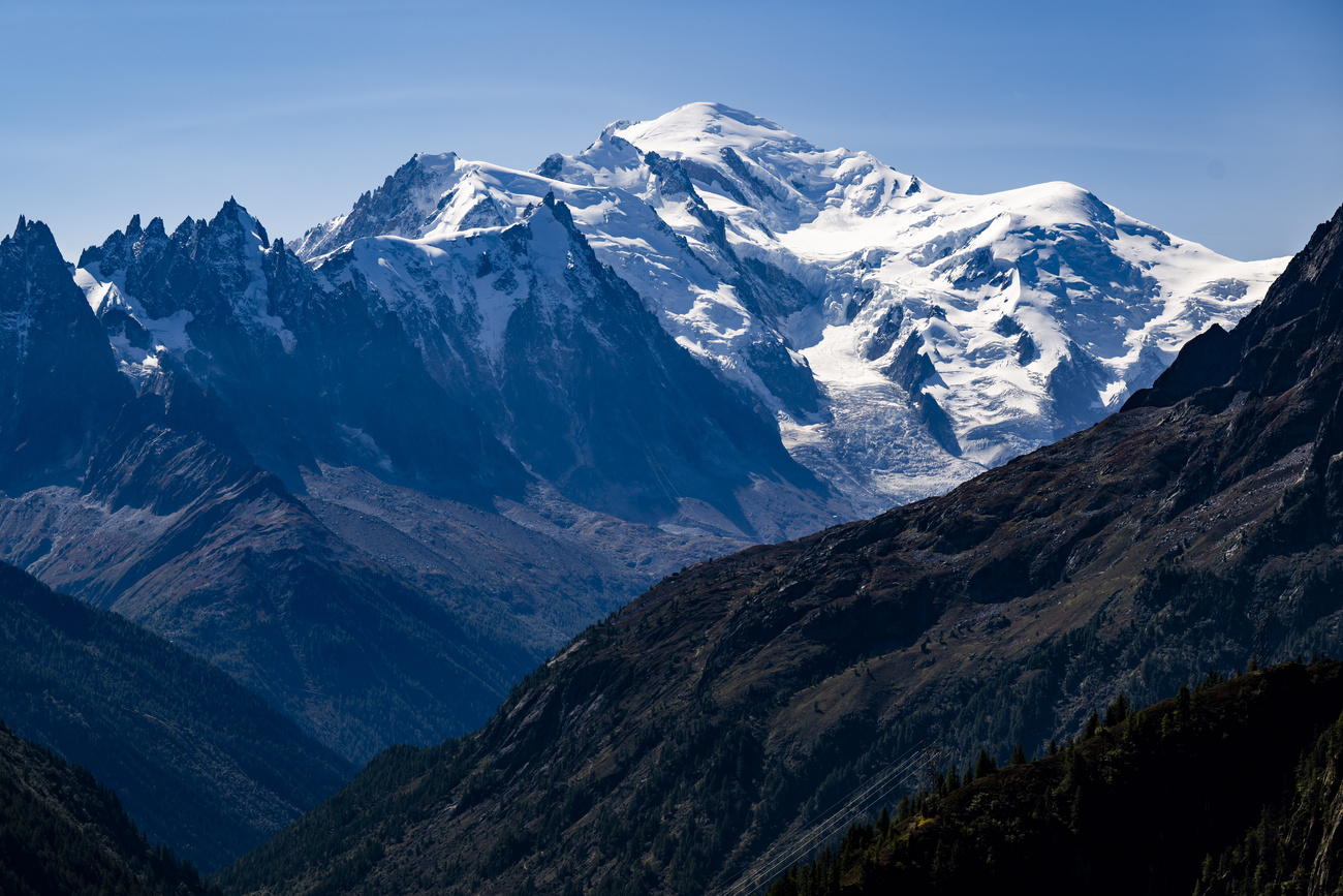 Una vista del massiccio del Monte Bianco.