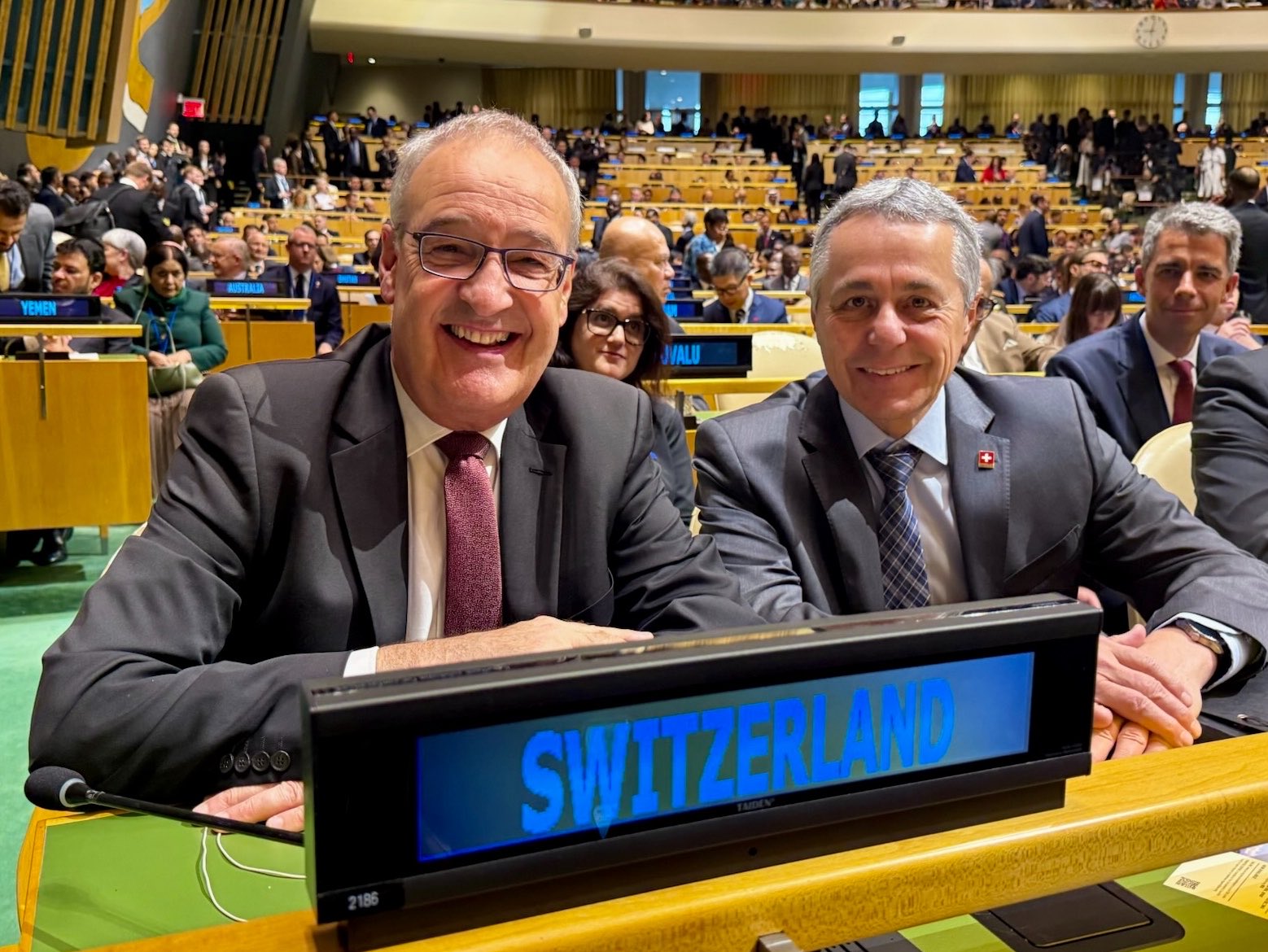 guy parmelin e ignazio cassis all'onu di new york