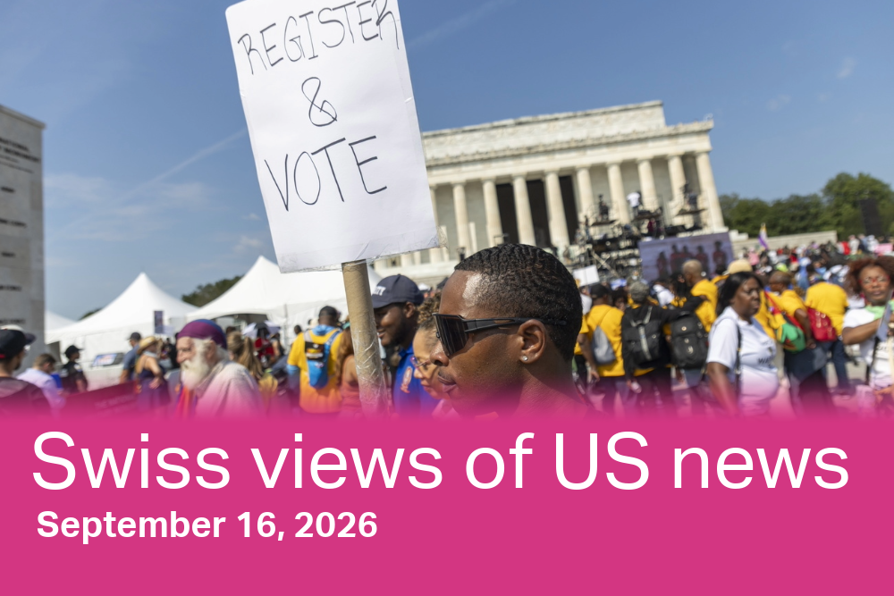 Activists at the ‘2026 March on Washington: Defend the Vote’ on August 28.