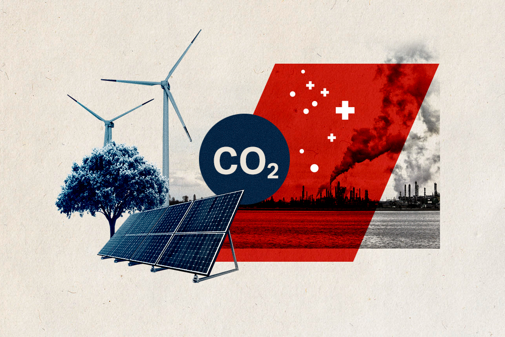 illustration of windmills and solar panels