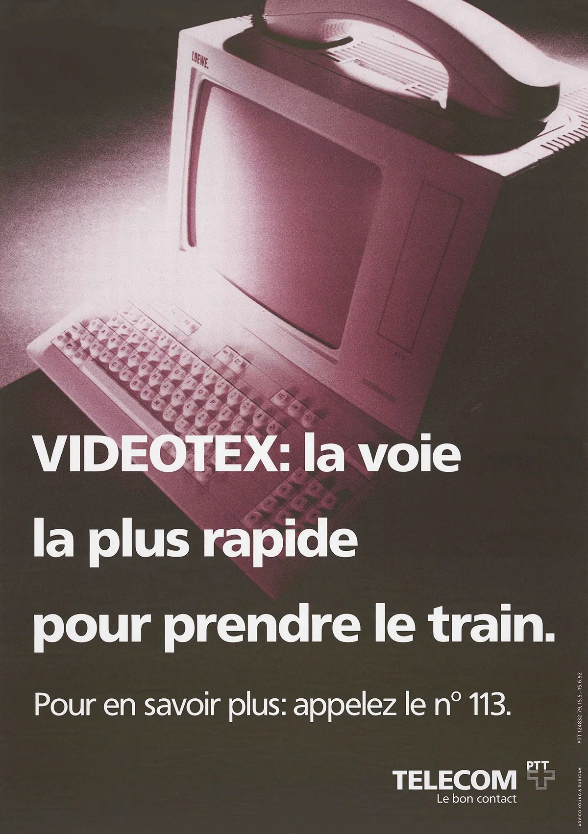 Videotex-Werbung aus den 1980er Jahren.