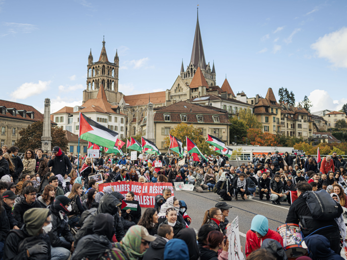 Photo of Pro-Palestinian march in Lausanne