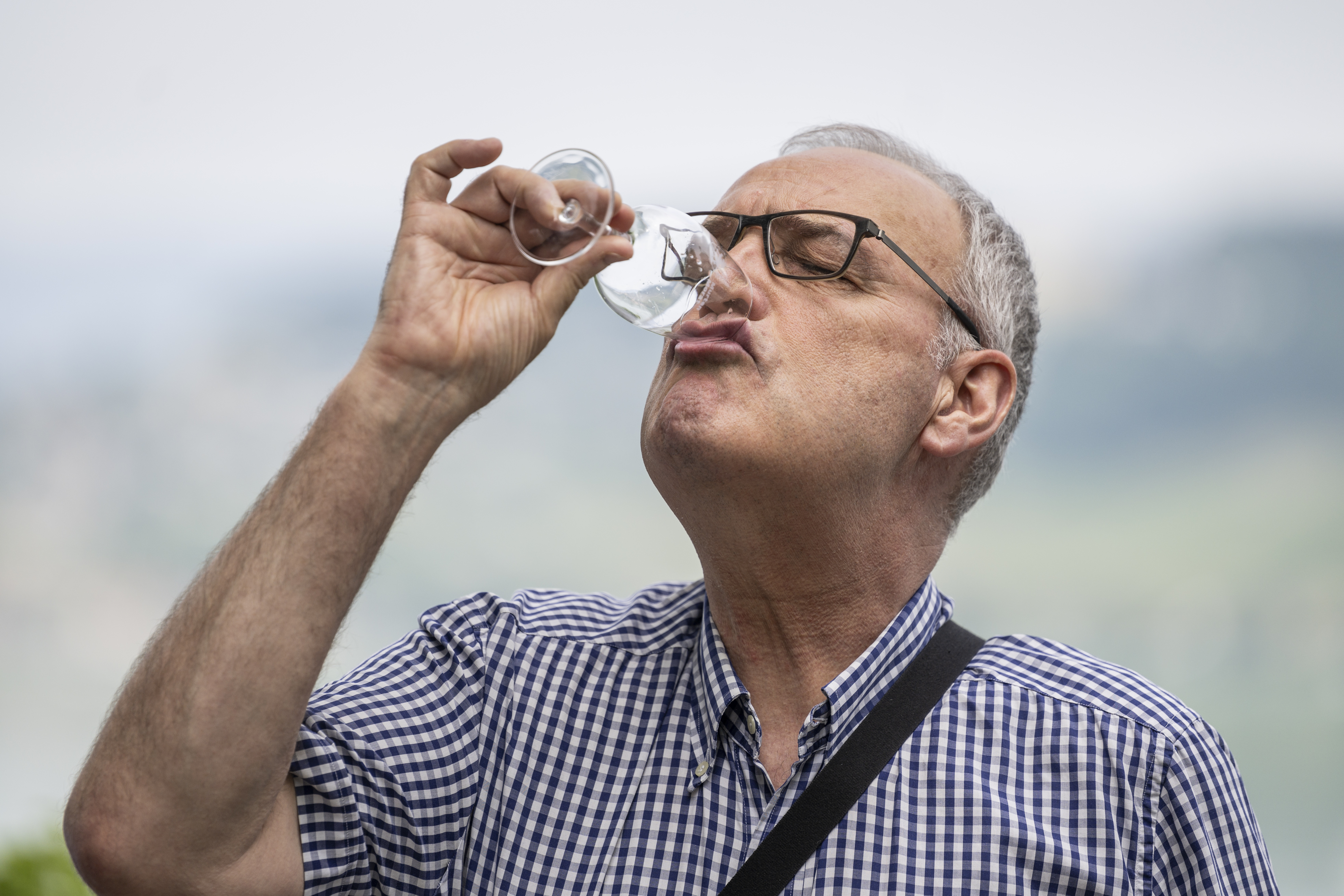 Parmelin beve da un calice