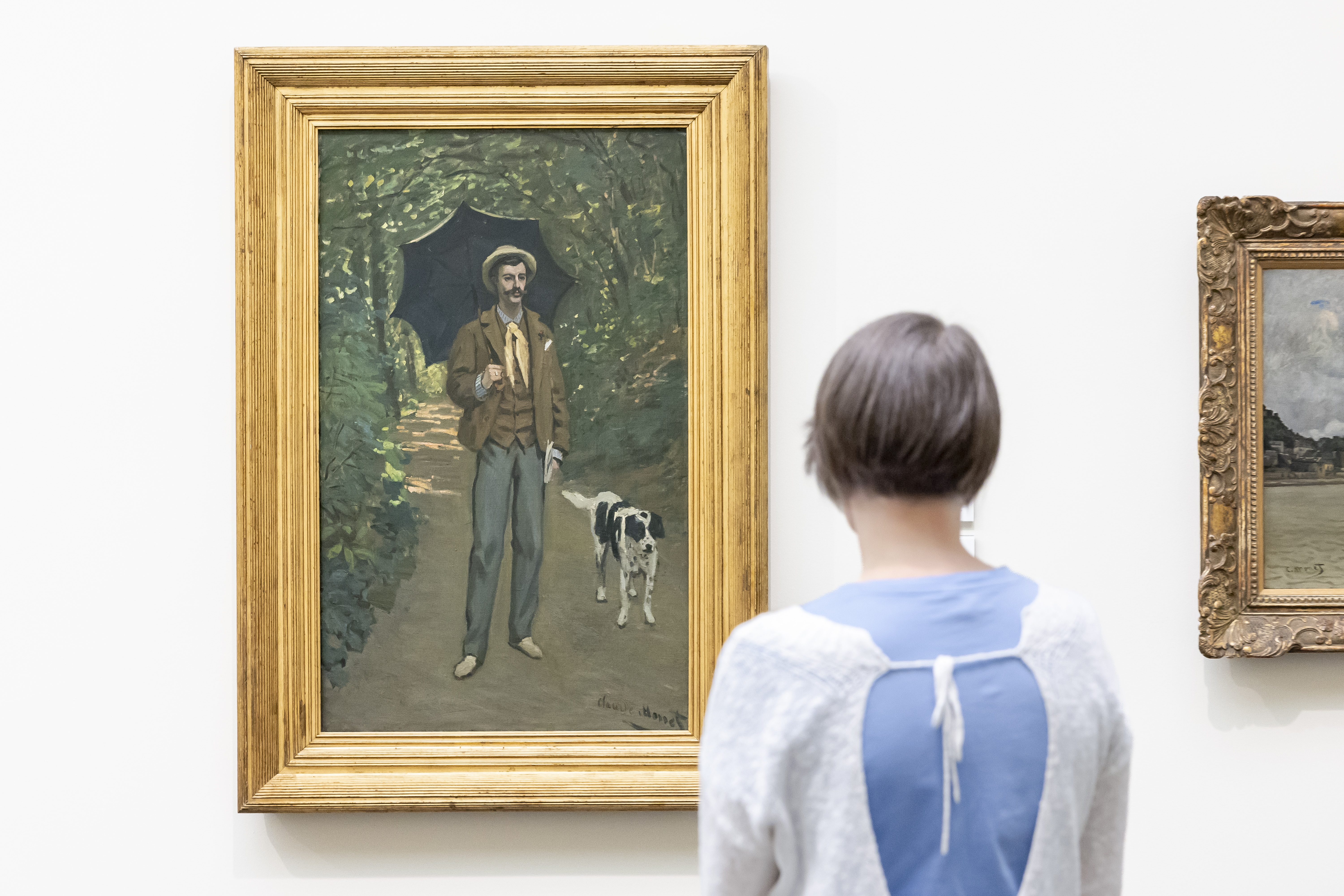 Claude Monet’s painting “L’Homme à l’ombrelle” on exhibition at the Kunsthaus Zürich in 2024. The museum is now selling the artwork after reaching an agreement with the heirs of a Jewish collector who had been forced to sell the work while fleeing the Nazi regime.