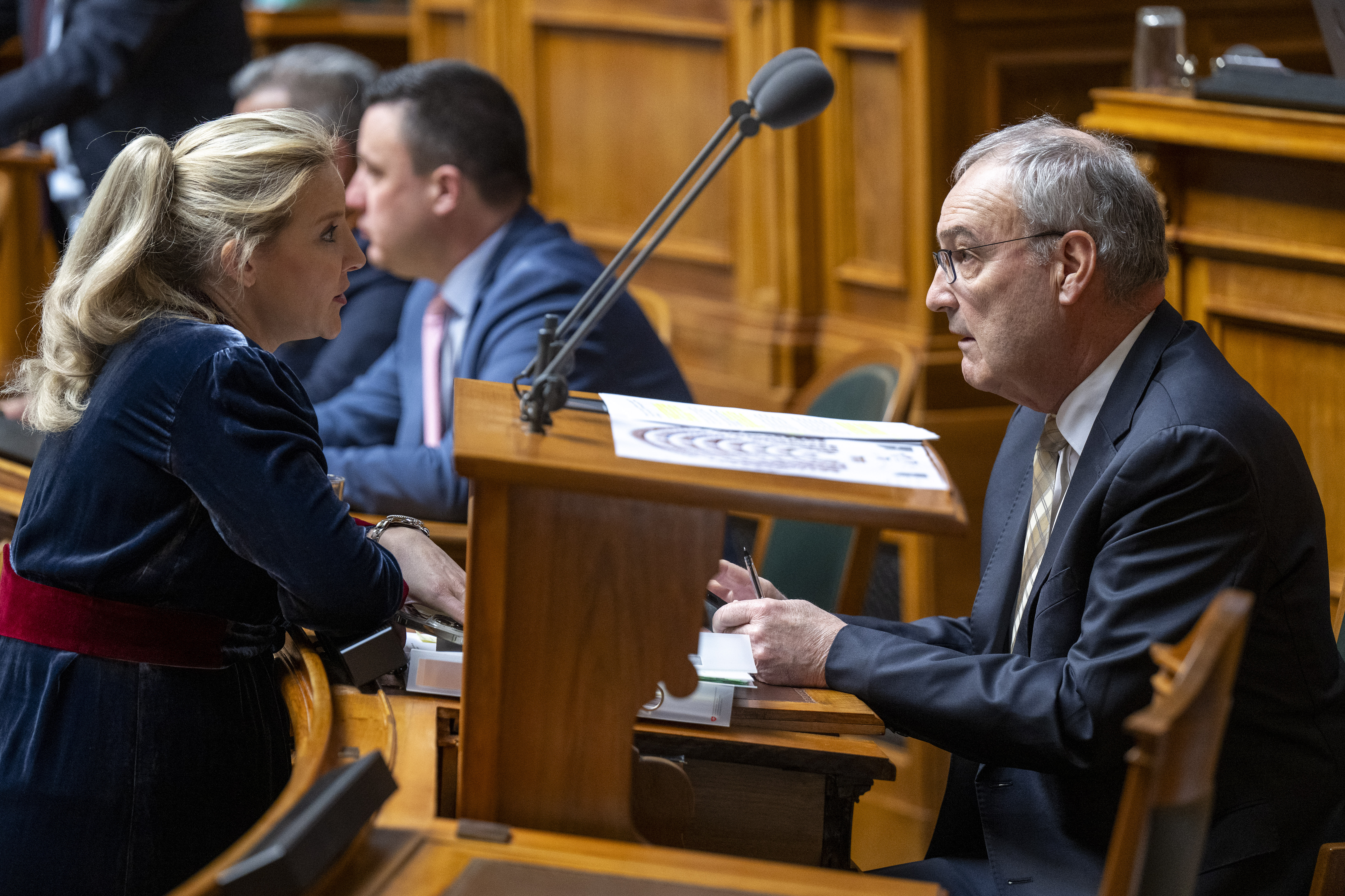 Einige Menschen in einem Parlament