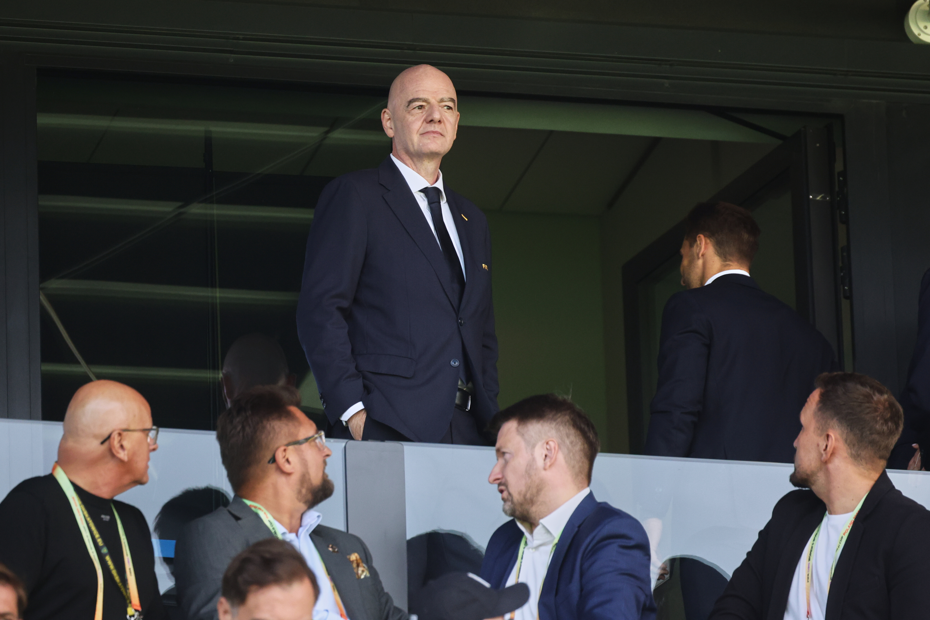 Gianni Infantino attends the opening game of the Women’s U20 World Cup between Poland and Argentina on September 5.