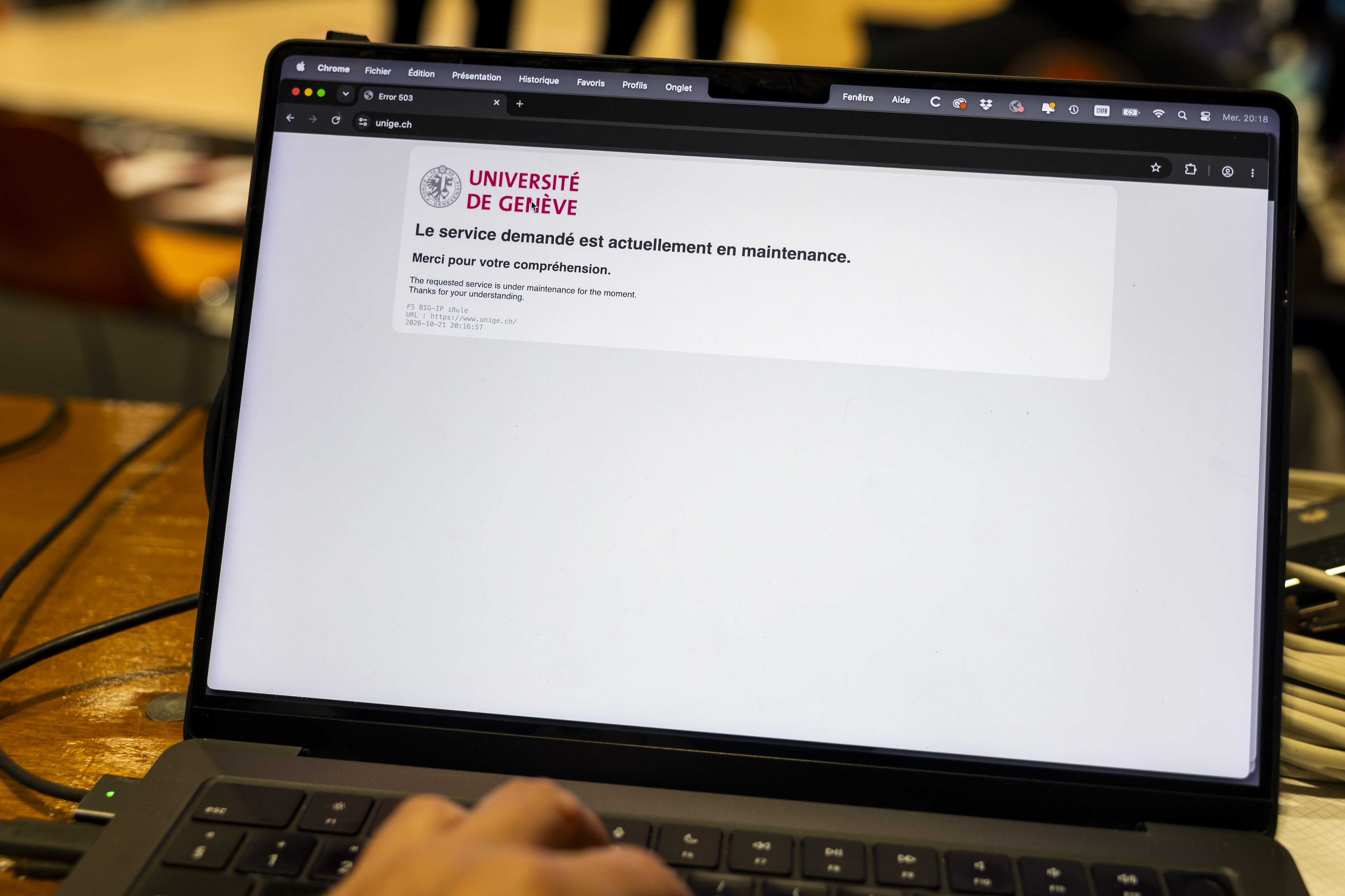 schermata computer con messaggio di errore