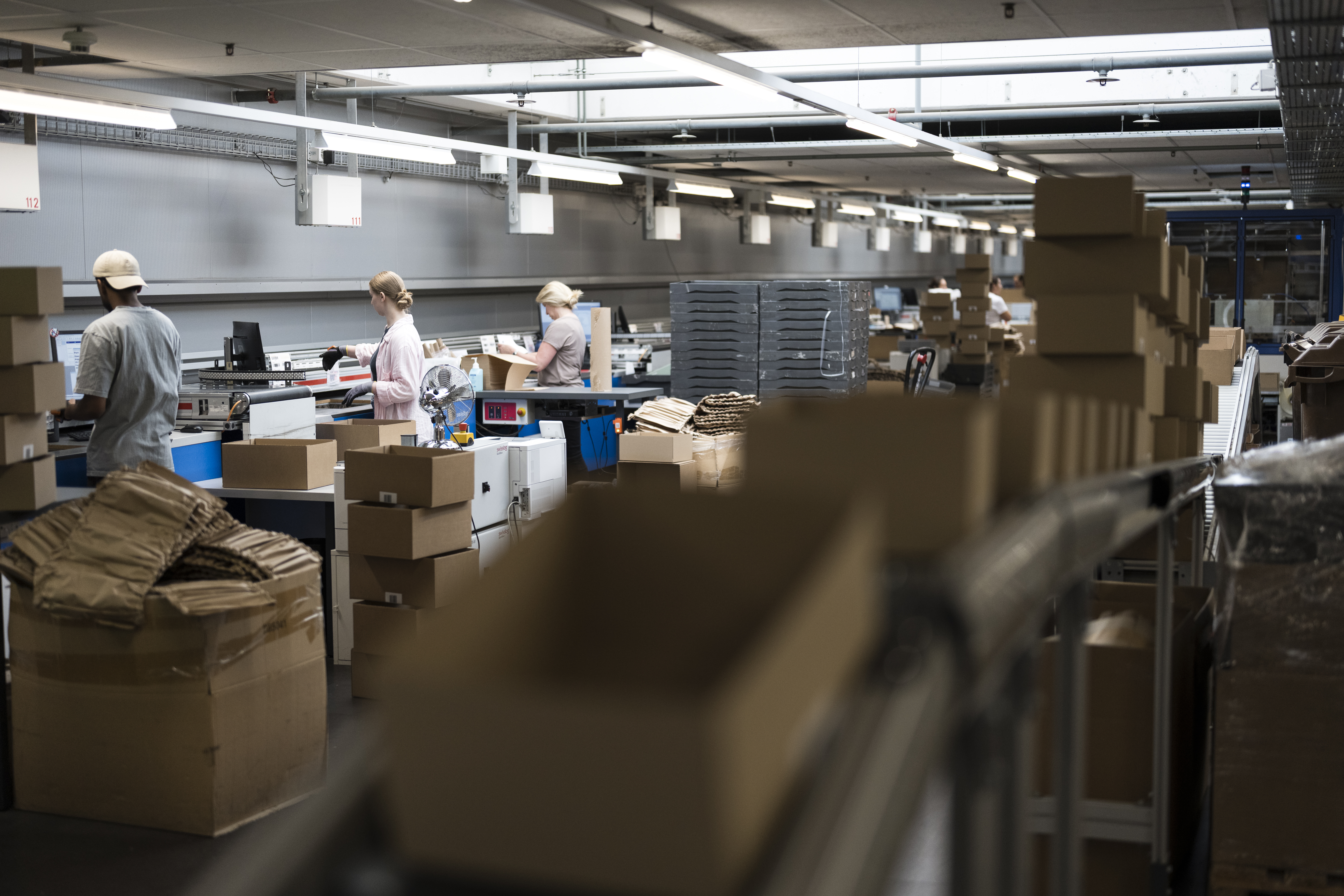Workers at production line