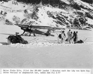 pilots landing on glacier