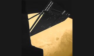 Selfie taken by Rosetta in front of Mars